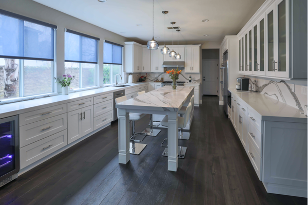 Thousand Oaks Kitchen Remodel - One of our favorite remodels; Cambria quartz on the island and backsplash with solid white on the perimeter. Thousand Oaks Kitchen Remodel - One of our favorite remodels; Cambria quartz on the island and backsplash with solid white on the perimeter.