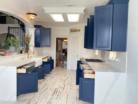 Kitchen Cabinet Painting - Color: Sherwin Williams Naval