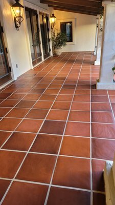Terracotta Floor Restoration and Sealer - the customer was very happy after they saw a huge change on their floors. Terracotta Floor Restoration and Sealer - the customer was very happy after they saw a huge change on their floors.