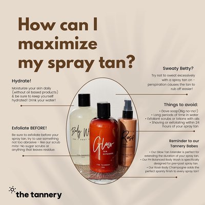 The most natural & radiant spray tan in OC! - Glow up with us! We specialize in making our clients glow on the inside AND out! Whether it’s for a vacation, wedding day, or just another Thursday - we have got you covered! A spray tan is an instant confidence boost, & hydrates your skin in a glowy finish from top to bottom!
