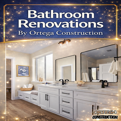 Bathroom Renovations - Transform your bathroom into a safe, comfortable, and beautiful space that adds real value to your home. Ortega Construction specializes in bathroom renovations, remodels, and repairs—handled start to finish by a licensed general contractor, so you don’t have to juggle multiple contractors. Bathroom Renovations - Transform your bathroom into a safe, comfortable, and beautiful space that adds real value to your home. Ortega Construction specializes in bathroom renovations, remodels, and repairs—handled start to finish by a licensed general contractor, so you don’t have to juggle multiple contractors.