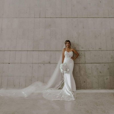 Tulum Bride - This beautiful bride needed the sleeves to be removed from her wedding gown and couldn't find a tailor to do it for her. We said yes and made more alterations to the ones she had done somewhere else. We fitted it throughout to reveal her hourglass shape and had it ready in advance to her destination wedding in Tulum.