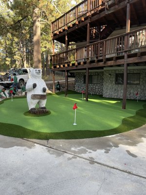 Putting Green Installation in Big Bear - We created a beautiful golf course to fit our clients needs! Putting Green Installation in Big Bear - We created a beautiful golf course to fit our clients needs!