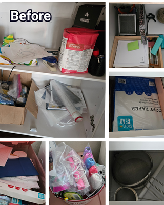 Cabinet Rescue: From Clutter to Order - We transformed this overstuffed cabinet into a neatly organized space using labeled bins and trays for easy access. No more digging through random items—everything now has a designated spot! Whether it’s tools, office supplies, or household essentials, staying organized saves time and reduces stress. Need help with your own space? Let us bring order to your home! Cabinet Rescue: From Clutter to Order - We transformed this overstuffed cabinet into a neatly organized space using labeled bins and trays for easy access. No more digging through random items—everything now has a designated spot! Whether it’s tools, office supplies, or household essentials, staying organized saves time and reduces stress. Need help with your own space? Let us bring order to your home!