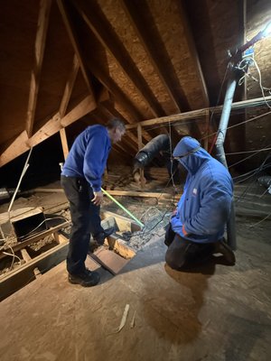 Multi-Full System Install - A project where homeowners were renovating their home and wanted to replace old, outdated HVAC systems within their home. This was a multi day project installing systems in the attic, and running all new duct work throughout the crawl space, and adding smart thermostats and much more.