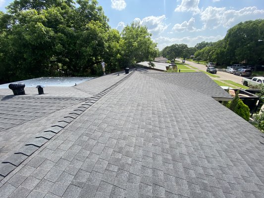 Mayhew Dr - Roof Replacement - For this project we were called to perform a full roof replacement. A large tree branch fell on the roof and damaged the integrity of the roof decking. The damaged decking was replaced as well as the affected rafters. Mayhew Dr - Roof Replacement - For this project we were called to perform a full roof replacement. A large tree branch fell on the roof and damaged the integrity of the roof decking. The damaged decking was replaced as well as the affected rafters.
