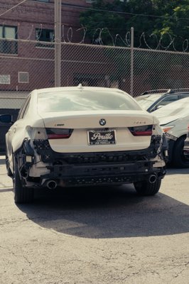 BMW Bumper Repair & Paint Match | Auto Body Repair in Chicago - This BMW came to Carrectly in Chicago for bumper repair and refinishing after visible exterior damage affected the appearance of the bumper surface. To ensure a proper repair, the bumper was removed and refinished separately before being reinstalled on the vehicle.

Our technicians prepared the damaged area, corrected the surface, and completed paint refinishing with close attention to color match and finish consistency so the repaired section blended naturally with the surrounding panels.

Removing the bumper during the process allows for cleaner paint work, better edge coverage, and a more precise final result compared to spot repair alone.

The final result restored a clean factory-like appearance with smooth finish and proper alignment.

If you are looking for bumper repair in Chicago, BMW body work, paint matching, or collision repair, Carrectly provides professional repairs designed for clean, lasting results.