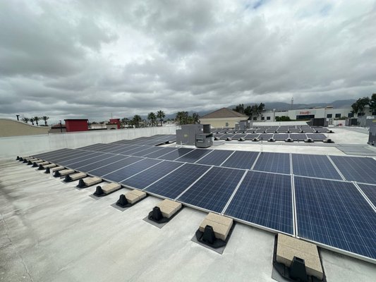 Commercial Solar Panel Installation - This project involved the installation of a commercial solar energy system for a business property in Greater Los Angeles looking to reduce operating costs and improve long-term energy efficiency. AWS Solar designed and installed a high-performance rooftop system tailored to the building’s energy usage, roof structure, and operational needs.

Our team handled the full scope of work, including system design, engineering, permitting, and installation, ensuring a smooth and efficient process from start to finish. The system was installed with a focus on durability, clean layout, and optimized energy production to maximize long-term savings and return on investment.

This installation allows the business to significantly lower electricity expenses, reduce exposure to rising utility rates, and operate with greater energy independence. The project was completed with careful planning and attention to detail to meet commercial standards and performance expectations. The installation supports long-term cost savings while improving the property’s overall energy sustainability.

Serving Greater Los Angeles since 2007, AWS Solar delivers reliable commercial solar solutions built for long-term performance and value.