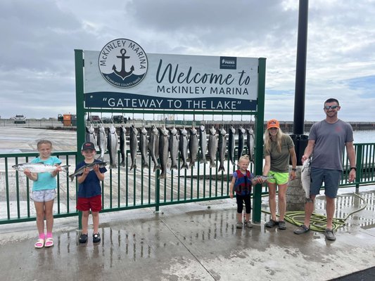 Family Fun! - A unique fishing outing from the heart of downtown Milwaukee!  A half day trip on lake Michigan is a destination vacation without the travel.  Enjoy a world class fishery for salmon & trout that only differs from an ocean experience due to the lack of salty water.  A big boat on a big lake with the potential to catch big, tasty salmon & trout!  Kid friendly, a fishing trip aboard the Pegasus is a wholesome family experience that people of all ages can enjoy.

All fishing equipment is provided, along with fish cleaning and easy to understand advice on how to fight these big fish.