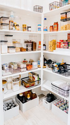 Pantry Transformation - This client knew they had ample space but didn't know how best to utilize it and how to organize it so the systems in place would be easily maintained over time. Pantry Transformation - This client knew they had ample space but didn't know how best to utilize it and how to organize it so the systems in place would be easily maintained over time.