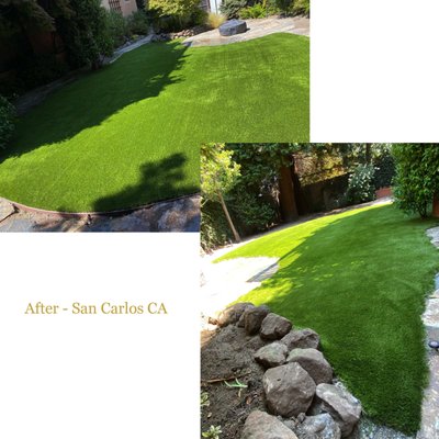 Artificial Grass - We needed to make this backyard safe and beautiful for a brand new Day Care and we did just that. We also removed over 100 huge rocks that were unsafe for children. Artificial Grass - We needed to make this backyard safe and beautiful for a brand new Day Care and we did just that. We also removed over 100 huge rocks that were unsafe for children.