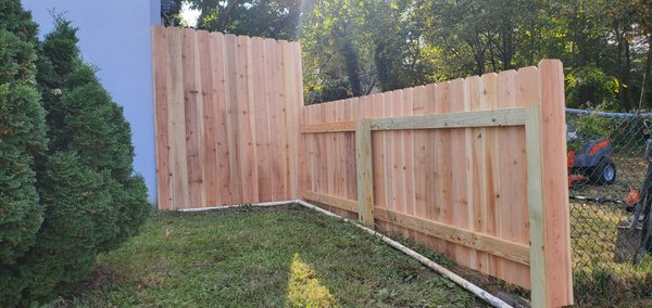 Wood Fences in NJ - Privacy Fence For Your Yard
The classic “nail up” fence is simple and sturdy. This fence normally consists of non-overlapping, side-by-side boards, but board-on-board styles are also possible. Typically, this style will use “dog-eared” boards or regular flat top boards. It’s a great way to add privacy to your yard, and this style will typically be more affordable than others. Wood Fences in NJ - Privacy Fence For Your Yard
The classic “nail up” fence is simple and sturdy. This fence normally consists of non-overlapping, side-by-side boards, but board-on-board styles are also possible. Typically, this style will use “dog-eared” boards or regular flat top boards. It’s a great way to add privacy to your yard, and this style will typically be more affordable than others.