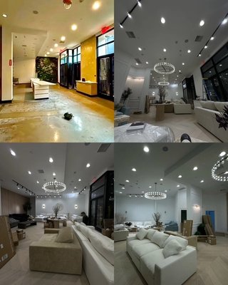 7th Ave store at mall - Complete Electrical Tenant Improvement – Retail Space Conversion (Ice Cream Shop to Furniture Store)
This project was a full electrical tenant improvement completed by iPower Electric LLC inside a mall retail space in Las Vegas. The space was previously operating as an ice cream shop and required a complete transformation to support a new furniture showroom concept.
Our team worked closely with the contractor and project team to modify the electrical infrastructure, upgrade lighting, and install new power locations to support the new layout and design of the store.
One of the major goals of this project was to convert the space from a food-service environment into a modern retail showroom with clean lighting, improved visibility, and an inviting atmosphere for customers.
Scope of Electrical Work
The electrical scope included removing existing lighting that was designed for the previous tenant and installing new lighting that better fits the furniture retail environment. We installed a combination of recessed lighting, decorative fixtures, and track lighting to highlight the showroom displays and create balanced illumination throughout the space.
Additional electrical work included:
• Replacement of outdated lighting fixtures
• Installation of new recessed lighting throughout the showroom
• Installation of track lighting to highlight display areas
• Installation of decorative chandeliers to enhance the customer experience
• Addition of new electrical receptacles to support display layouts and store operations
• Reconfiguration of circuits to support the new lighting design
Because retail furniture stores require flexible layouts for displays and furniture placement, we installed additional power locations to ensure the tenant has convenient electrical access throughout the showroom.
Daylight Harvesting System
To improve energy efficiency and comply with modern commercial lighting requirements, we installed a daylight harvesting system. This system automatically adjusts interior lighting levels based on the amount of natural daylight entering the space through storefront windows.
This helps reduce energy consumption while maintaining consistent lighting levels inside the store. The system ensures the space stays bright and comfortable for customers while improving long-term operating efficiency for the tenant.
Lighting Design and Customer Experience
Lighting plays a major role in furniture retail because it affects how materials, fabrics, and finishes appear to customers. Our lighting installation focused on creating a clean, evenly distributed lighting layout while also providing accent lighting to highlight specific display areas.
The finished showroom features:
• Bright, evenly distributed recessed lighting
• Decorative chandeliers that add a premium retail feel
• Track lighting for targeted product highlighting
• Balanced lighting levels across the entire showroom
The end result is a modern, well-lit retail space that enhances the shopping experience while providing efficient and reliable electrical infrastructure.
Complete Electrical Tenant Improvement
This project is a good example of the type of commercial tenant improvement work our team performs. Converting a retail space from one use to another often requires significant electrical modifications, including lighting redesign, new power distribution, and energy-efficient control systems.
At iPower Electric LLC, we specialize in helping businesses and contractors complete electrical upgrades, remodels, and tenant improvements safely and efficiently.
Project Highlights
• Retail tenant improvement in mall location
• Conversion from ice cream shop to furniture showroom
• Complete lighting replacement and upgrades
• Installation of recessed lighting and track lighting
• Decorative chandelier installation
• Added electrical receptacles throughout the space
• Daylight harvesting lighting control system
• Modern retail lighting design
This project demonstrates our ability to handle commercial electrical remodels and tenant improvements, helping transform retail spaces into functional, visually appealing environments. 7th Ave store at mall - Complete Electrical Tenant Improvement – Retail Space Conversion (Ice Cream Shop to Furniture Store)
This project was a full electrical tenant improvement completed by iPower Electric LLC inside a mall retail space in Las Vegas. The space was previously operating as an ice cream shop and required a complete transformation to support a new furniture showroom concept.
Our team worked closely with the contractor and project team to modify the electrical infrastructure, upgrade lighting, and install new power locations to support the new layout and design of the store.
One of the major goals of this project was to convert the space from a food-service environment into a modern retail showroom with clean lighting, improved visibility, and an inviting atmosphere for customers.
Scope of Electrical Work
The electrical scope included removing existing lighting that was designed for the previous tenant and installing new lighting that better fits the furniture retail environment. We installed a combination of recessed lighting, decorative fixtures, and track lighting to highlight the showroom displays and create balanced illumination throughout the space.
Additional electrical work included:
• Replacement of outdated lighting fixtures
• Installation of new recessed lighting throughout the showroom
• Installation of track lighting to highlight display areas
• Installation of decorative chandeliers to enhance the customer experience
• Addition of new electrical receptacles to support display layouts and store operations
• Reconfiguration of circuits to support the new lighting design
Because retail furniture stores require flexible layouts for displays and furniture placement, we installed additional power locations to ensure the tenant has convenient electrical access throughout the showroom.
Daylight Harvesting System
To improve energy efficiency and comply with modern commercial lighting requirements, we installed a daylight harvesting system. This system automatically adjusts interior lighting levels based on the amount of natural daylight entering the space through storefront windows.
This helps reduce energy consumption while maintaining consistent lighting levels inside the store. The system ensures the space stays bright and comfortable for customers while improving long-term operating efficiency for the tenant.
Lighting Design and Customer Experience
Lighting plays a major role in furniture retail because it affects how materials, fabrics, and finishes appear to customers. Our lighting installation focused on creating a clean, evenly distributed lighting layout while also providing accent lighting to highlight specific display areas.
The finished showroom features:
• Bright, evenly distributed recessed lighting
• Decorative chandeliers that add a premium retail feel
• Track lighting for targeted product highlighting
• Balanced lighting levels across the entire showroom
The end result is a modern, well-lit retail space that enhances the shopping experience while providing efficient and reliable electrical infrastructure.
Complete Electrical Tenant Improvement
This project is a good example of the type of commercial tenant improvement work our team performs. Converting a retail space from one use to another often requires significant electrical modifications, including lighting redesign, new power distribution, and energy-efficient control systems.
At iPower Electric LLC, we specialize in helping businesses and contractors complete electrical upgrades, remodels, and tenant improvements safely and efficiently.
Project Highlights
• Retail tenant improvement in mall location
• Conversion from ice cream shop to furniture showroom
• Complete lighting replacement and upgrades
• Installation of recessed lighting and track lighting
• Decorative chandelier installation
• Added electrical receptacles throughout the space
• Daylight harvesting lighting control system
• Modern retail lighting design
This project demonstrates our ability to handle commercial electrical remodels and tenant improvements, helping transform retail spaces into functional, visually appealing environments.