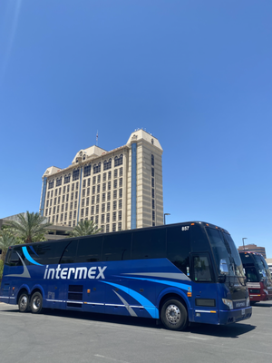 Charter bus Rental - Intermex Inc. provides quality transportation in a reliable, safe and most economical way to our Passengers. Intermex can take you anywhere you want to go. We own and operate our buses and we also work with other independent operators to customize the transportation experience that fits your needs. It’s much more than just traveling point to point, it is customer service excellence on a highly maintained charter bus with professional staff both over the phone and behind the wheel.