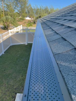Gutter Protection - Zeus Gutter Protection installed new gutter protection on Mike Truszkowski's home in the South Gulf Cove community at Port Charlotte, FL. We even installed protection on his pool cage's super gutter! Our gutter protection will make sure that his gutters are free from debris and excess water buildup. Gutter Protection - Zeus Gutter Protection installed new gutter protection on Mike Truszkowski's home in the South Gulf Cove community at Port Charlotte, FL. We even installed protection on his pool cage's super gutter! Our gutter protection will make sure that his gutters are free from debris and excess water buildup.