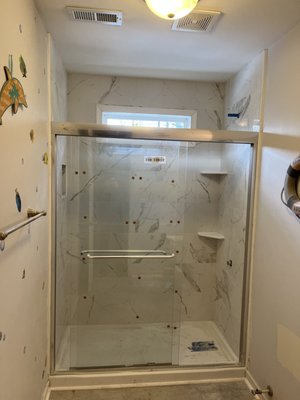 Shower & Floor Remodel - Full shower remodel and floor installation Shower & Floor Remodel - Full shower remodel and floor installation
