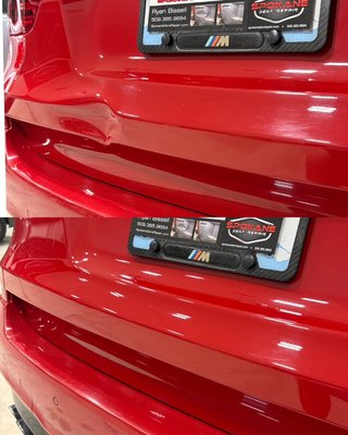 BMW Paintless Dent Repair - This was a One Day Repair using iron rod tools gently working the metal back to its original shape without the use of any body fillers or repainting the panel !! BMW Paintless Dent Repair - This was a One Day Repair using iron rod tools gently working the metal back to its original shape without the use of any body fillers or repainting the panel !!