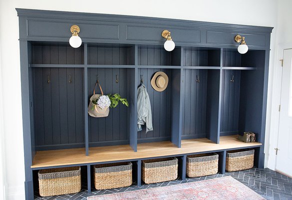 Custom Built Ins, YES!! - Check out these beautiful custom built ins for this mud-room! Just in time for school and giving everyone a place to put bags, sports stuff and more.