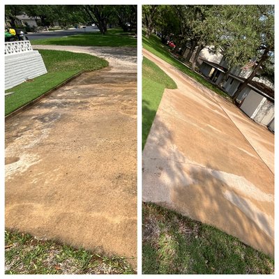 Concrete Cleaning and Rust Removal - This house was so dirty you couldn’t see the concrete in certain places. Once we were done treating it with our light chemical mix, it looks new again.