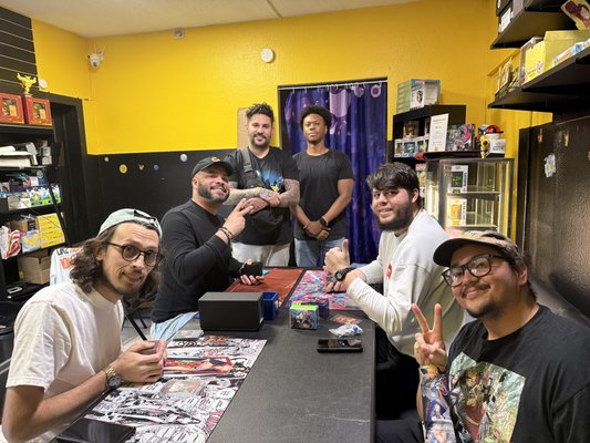 One Piece Local Tournament on Tuesdays at 6pm - This is our new local tournament starting at 6pm. We had six competitors for the first event. Many more to go every Tuesday. One Piece Local Tournament on Tuesdays at 6pm - This is our new local tournament starting at 6pm. We had six competitors for the first event. Many more to go every Tuesday.