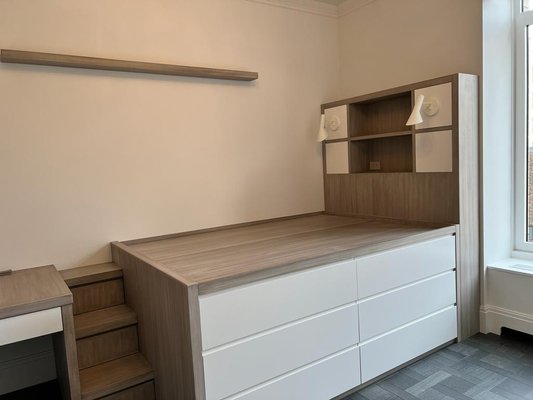 Bedroom Renovation - Project Overview:

Creating intimate, serene, and personalized bedroom spaces is at the core of our expertise. Our Bedroom Renovation project showcases a blend of functionality and style, ensuring our clients have a haven to retreat to at the end of a long day.

Project Highlights:

Personalized Themes: Each bedroom tells a story, and we ensure it's the client's. Whether it's a coastal retreat, urban chic, or a minimalist zen space, our designs reflect individual preferences.

Space-Enhancing Techniques: We employ smart design techniques, like built-in wardrobes and under-bed storage solutions, to make the most of every square inch.

Material Excellence: High-quality, sustainable materials are chosen for longevity and aesthetics. Think organic cotton linens, hypoallergenic rugs, and low-emission paints.

Lighting Magic: The bedroom isn't just for sleeping. We incorporate layered lighting solutions from soft backlighting for reading to dimmable overhead lights for a touch of romance.

Statement Headboards: As a focal point of any bedroom, we customize or source headboards that range from upholstered plushness to rustic wood finishes, depending on the desired ambiance.

Tech-Friendly Spaces: Recognizing modern needs, we design with integrated charging ports, ambient sound systems, and innovative tech solutions for the modern bedroom.

Textural Play: Combining different textures and fabrics, we aim for tactile richness, enhancing the comfort and visual appeal of the bedroom.