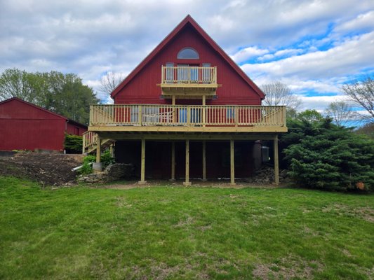 Deck Done Right - Out with the old and unsafe, and in with the strong and sturdy! This deck, and entry staircase, were lacking proper support and ready to come down. We rebuilt it from the ground up, creating a safe, solid outdoor space that’s ready for plenty of parties and memories to come!