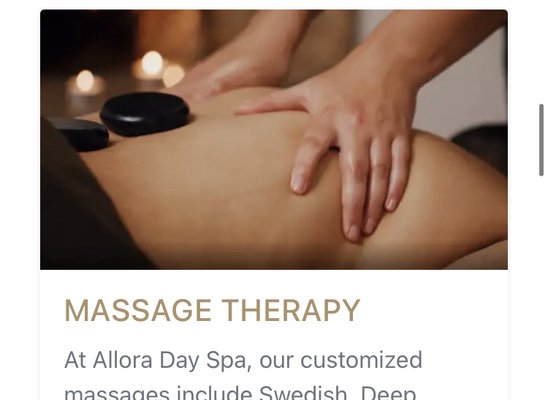 Best massages available at Allora Day Spa - We offer all massages, including Calma Swedish Massage, Aromatherapy, or Deep Tissue Massage, Sports Massage, Salt Stone Massage, Hot Stones, Cupping, Bamboo, Rose Massage, Reflexology, Therapeutic Massage, CBD and Prenatal Massage, Best massages available at Allora Day Spa - We offer all massages, including Calma Swedish Massage, Aromatherapy, or Deep Tissue Massage, Sports Massage, Salt Stone Massage, Hot Stones, Cupping, Bamboo, Rose Massage, Reflexology, Therapeutic Massage, CBD and Prenatal Massage,