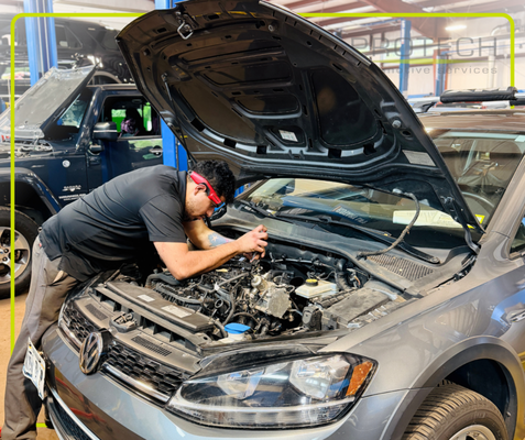 VW Golf Turbocharger Replacement - This 2018 Volkswagen Golf came to Protech Automotive Services after the EPC warning light came on, followed by the Check Engine Light. The vehicle also went into limp mode and stored fault code P334A related to the turbocharger pressure control actuator.
A diagnostic trouble code is an important piece of information, but it does not automatically tell a technician which part needs to be replaced. Further testing is necessary to determine the actual cause of the fault.
Our technician used diagnostic equipment to command the turbocharger wastegate actuator and found that the actuator was not moving. We then tested the actuator and position-sensor circuits and verified the wiring and computer command to the turbocharger actuator were functioning properly.
Testing confirmed a failed turbocharger wastegate actuator. On this Volkswagen application, the wastegate actuator is integrated into the turbocharger assembly, requiring replacement of the turbocharger.
Turbocharger and wastegate problems can cause symptoms including an EPC light, Check Engine Light, reduced engine power, limp mode and turbocharger boost-related fault codes.
At Protech, our approach is to test the system, identify the actual failure and confirm the diagnosis before recommending a repair.
Protech Automotive Services provides Volkswagen diagnostics, maintenance and repair in Johnston, Rhode Island. VW Golf Turbocharger Replacement - This 2018 Volkswagen Golf came to Protech Automotive Services after the EPC warning light came on, followed by the Check Engine Light. The vehicle also went into limp mode and stored fault code P334A related to the turbocharger pressure control actuator.
A diagnostic trouble code is an important piece of information, but it does not automatically tell a technician which part needs to be replaced. Further testing is necessary to determine the actual cause of the fault.
Our technician used diagnostic equipment to command the turbocharger wastegate actuator and found that the actuator was not moving. We then tested the actuator and position-sensor circuits and verified the wiring and computer command to the turbocharger actuator were functioning properly.
Testing confirmed a failed turbocharger wastegate actuator. On this Volkswagen application, the wastegate actuator is integrated into the turbocharger assembly, requiring replacement of the turbocharger.
Turbocharger and wastegate problems can cause symptoms including an EPC light, Check Engine Light, reduced engine power, limp mode and turbocharger boost-related fault codes.
At Protech, our approach is to test the system, identify the actual failure and confirm the diagnosis before recommending a repair.
Protech Automotive Services provides Volkswagen diagnostics, maintenance and repair in Johnston, Rhode Island.