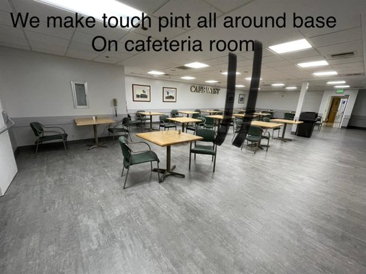 Hospital Remodeling - "This was a remodeling that we did for a hospital! As you can see, we fixed some of the rooms by adding new play wood and drywall. We also made some touches to the cafeteria as well."