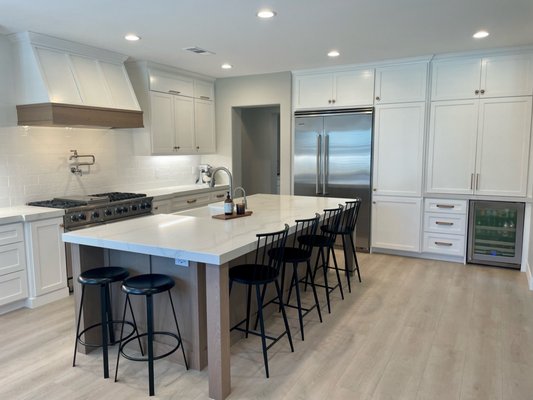 Custom Kitchen - Custom kitchen with natural wood island. Custom built for customer. Custom Kitchen - Custom kitchen with natural wood island. Custom built for customer.