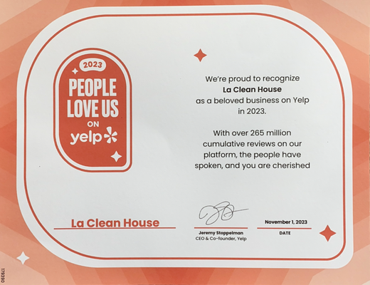 Advantages of Using La Clean House's Professional Recurring Cleaning Services - La Clean House's professional recurring cleaning services offer a range of benefits for homeowners looking for dependable and superior cleaning solutions:
Expert and seasoned professionals: La Clean House employs proficient cleaning experts who are trained in top industry methods and practices, ensuring outstanding cleaning results in your home.
Top-notch cleaning products and tools: La Clean House utilizes high-grade cleaning products and equipment, delivering comprehensive and effective cleaning services that outperform basic cleaning attempts.
Insured and bonded service: La Clean House's team is fully insured and bonded, providing you with assurance as they work in your home.
Dedication to customer satisfaction: La Clean House is committed to customer satisfaction and actively seeks feedback to continuously enhance their cleaning services and cater to your specific needs. Advantages of Using La Clean House's Professional Recurring Cleaning Services - La Clean House's professional recurring cleaning services offer a range of benefits for homeowners looking for dependable and superior cleaning solutions:
Expert and seasoned professionals: La Clean House employs proficient cleaning experts who are trained in top industry methods and practices, ensuring outstanding cleaning results in your home.
Top-notch cleaning products and tools: La Clean House utilizes high-grade cleaning products and equipment, delivering comprehensive and effective cleaning services that outperform basic cleaning attempts.
Insured and bonded service: La Clean House's team is fully insured and bonded, providing you with assurance as they work in your home.
Dedication to customer satisfaction: La Clean House is committed to customer satisfaction and actively seeks feedback to continuously enhance their cleaning services and cater to your specific needs.