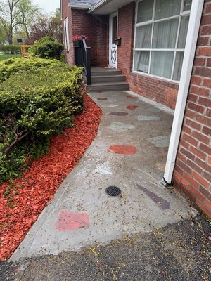 A story of some stairs... - We were called in to help with a much-needed safety update on this one. The customers here wanted an update to their front walkway, we worked with them to solve some water issues and to help the update their walkway to match the beautiful aesthetic of the home! A story of some stairs... - We were called in to help with a much-needed safety update on this one. The customers here wanted an update to their front walkway, we worked with them to solve some water issues and to help the update their walkway to match the beautiful aesthetic of the home!