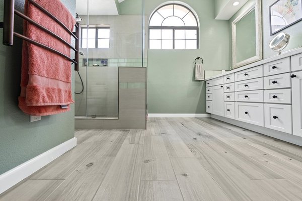 Mediterranean Bathroom Remodel San Jose - Full Bathroom Remodel, pastel colors