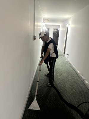 Jackie - We were called tenant spilled food on hallway of his apartment so we show up the next morning to cleaned up Jackie - We were called tenant spilled food on hallway of his apartment so we show up the next morning to cleaned up