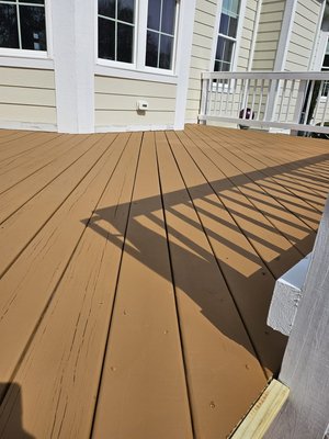 Deck repair and stain - Replaced old wood with new wood, power washed and stained deck Deck repair and stain - Replaced old wood with new wood, power washed and stained deck