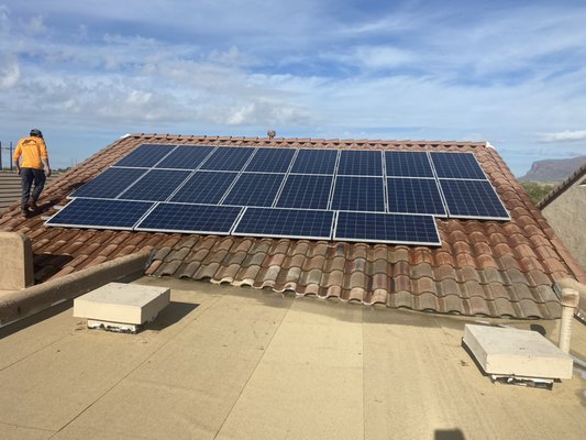 Roof replacement and solar panels reinstalled - This replacement was done because old roof was leaking.Solar panels removed and reinstalled on new roof Roof replacement and solar panels reinstalled - This replacement was done because old roof was leaking.Solar panels removed and reinstalled on new roof