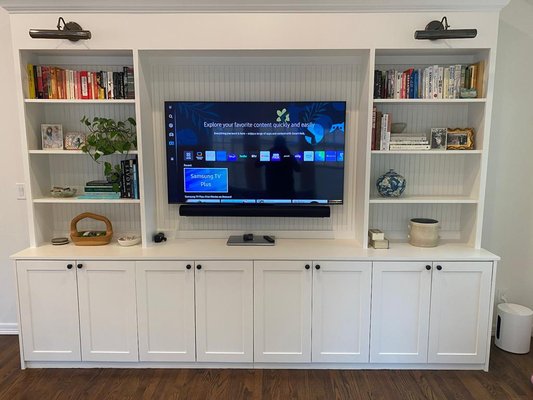 AV System/ Camera System / Alarm System - This home project was designed according to the needs of the customer, a 65" TV was installed, a Soundbar and a subwoofer in the living room ; also an alarm system was installed with keypads, door and window contacts, glass breaks, motion detector, and an outdoor camera system. (ask me about our security system packages) AV System/ Camera System / Alarm System - This home project was designed according to the needs of the customer, a 65" TV was installed, a Soundbar and a subwoofer in the living room ; also an alarm system was installed with keypads, door and window contacts, glass breaks, motion detector, and an outdoor camera system. (ask me about our security system packages)