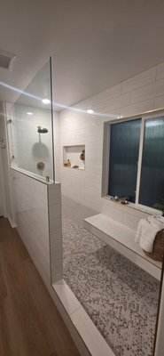 bathroom remodel - this custom shower was dreamed up but by one our clients. she had the vision and we had the know how and experience to make it come to life