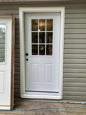 Exterior Door/Door Frame Install - This Is A Beautiful Door Frame We Installed In Place Of An Old Ugly Rotted Out Door And Frame That Was Origanally There(Seen On Left Side Of Exterior Door/Door Frame Install - This Is A Beautiful Door Frame We Installed In Place Of An Old Ugly Rotted Out Door And Frame That Was Origanally There(Seen On Left Side Of