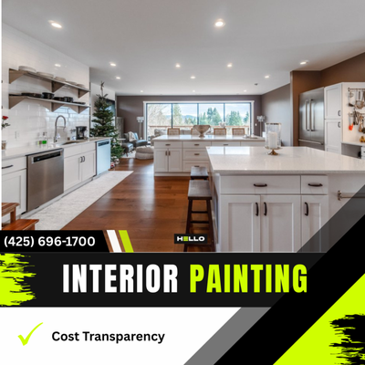 Interior Painting - HELLO Painting delivers professional interior painting in Bellevue with careful prep, clean work areas, and long-lasting finishes. We show up on time, communicate clearly, and leave your home refreshed, protected, and better than we found it.