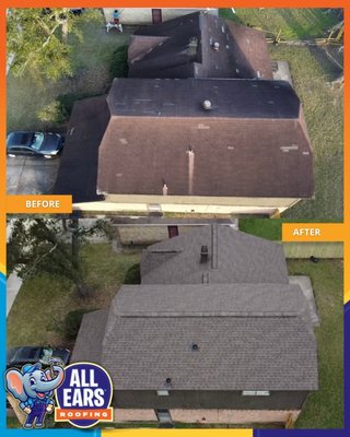 What a transformation!🤩 - This roof went from worn-out to weather-ready—proof of what quality workmanship can do.🐘 What a transformation!🤩 - This roof went from worn-out to weather-ready—proof of what quality workmanship can do.🐘