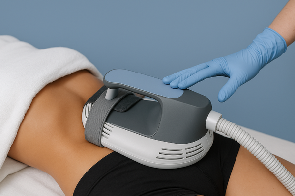 EMSCULPT - It’s a non-invasive body contouring treatment made by BTL.

• The treatment uses HIFEM (High-Intensity Focused Electromagnetic) energy to cause very intense muscle contractions — far beyond what you can do voluntarily.

• The NEO version adds radiofrequency (RF) heating to also target fat, raising tissue temperature to levels that help fat cells break down (apoptosis) while also warming muscles.