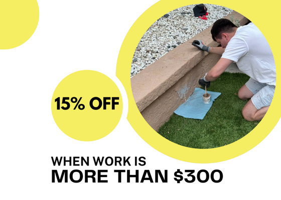 15% OFF - Get a discount which is 15% OFF when work is more than $300!