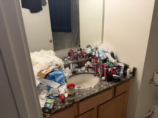 Residential Deep Clean - This client needed serious help. The bathroom counter was buried under clutter and the living areas had piled up over time — this was not a light clean. Our team came in and did a full deep clean, clearing everything out and restoring each room to a clean, comfortable space. The difference speaks for itself Residential Deep Clean - This client needed serious help. The bathroom counter was buried under clutter and the living areas had piled up over time — this was not a light clean. Our team came in and did a full deep clean, clearing everything out and restoring each room to a clean, comfortable space. The difference speaks for itself