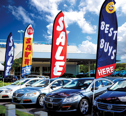 Swooper & Boomer Flags - All Lot Decor to attract potential customers and drive your sales!