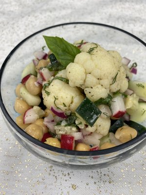 Delicious Cauliflower Cucumber Salad! - Try this light salad mixed with vegetables, chickpeas and basil dill vinaigrette.
Place your order today — get it delivered or pick it up tomorrow! Delicious Cauliflower Cucumber Salad! - Try this light salad mixed with vegetables, chickpeas and basil dill vinaigrette.
Place your order today — get it delivered or pick it up tomorrow!