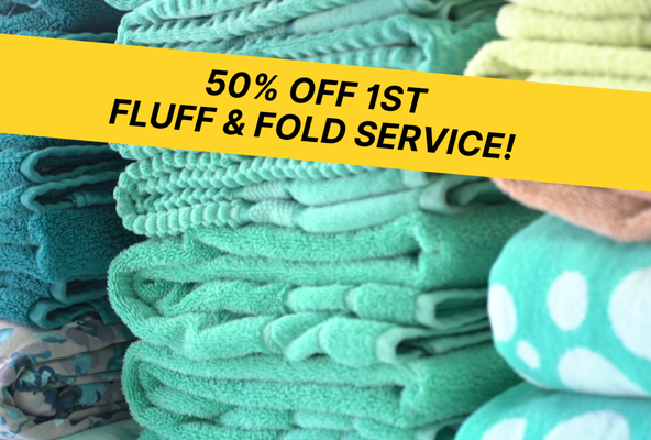 FLUFF & FOLD - If you’re a busy person who would prefer someone else perfectly wash and fold your clothes, leave it with our laundry experts! You can feel comfortable that your items are in experienced and attentive hands.

Your clothing is washed and dried separate from all other orders and all items are hung on hangers or folded the second they are done drying. Come pick up your clean and wrinkle-free clothes the next day. 

First time customers get 50% off! Use promo code First50 at checkout. 

Excellent Service. Free Parking. 24 hour turnaround.

$2.25/lb, except for certain specialty items.

https://www.bigwaveslaundromat.com/fluffandfold