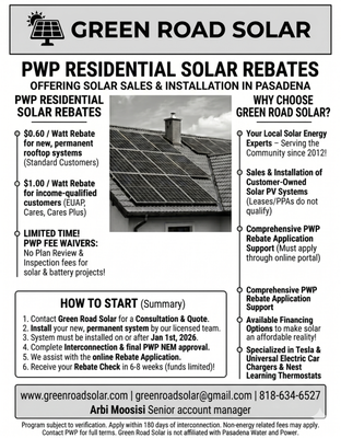 PWP Rebate - Pasadena Water & Power Rebate info.