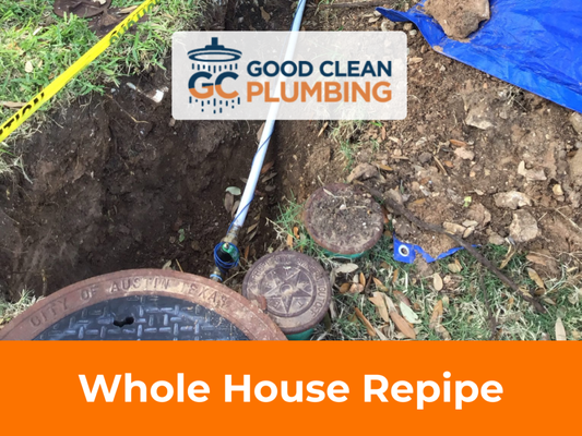 Whole House Repipe - If you are tired of repeated pipe failures or worried about the pipes in your home, contact the experts at Good Clean Plumbing to discuss options for repiping services or repair. Pipe dreams do come true! Whole House Repipe - If you are tired of repeated pipe failures or worried about the pipes in your home, contact the experts at Good Clean Plumbing to discuss options for repiping services or repair. Pipe dreams do come true!