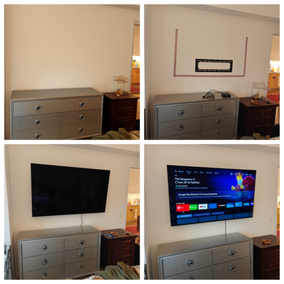 Bedroom TV Wall Mount - Wall-mounted a flat-screen TV in the bedroom for a sleek and modern look. Secure installation, all cables managed, and a tidy finish. Every installation comes with a 90-day warranty for your peace of mind. Fast, professional, and always reliable! Bedroom TV Wall Mount - Wall-mounted a flat-screen TV in the bedroom for a sleek and modern look. Secure installation, all cables managed, and a tidy finish. Every installation comes with a 90-day warranty for your peace of mind. Fast, professional, and always reliable!